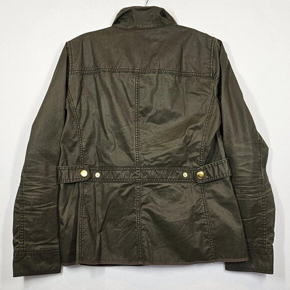 J Crew Women's Downtown Field Jacket Waxed Cotton Army Green Size Small - Picture 5 of 7